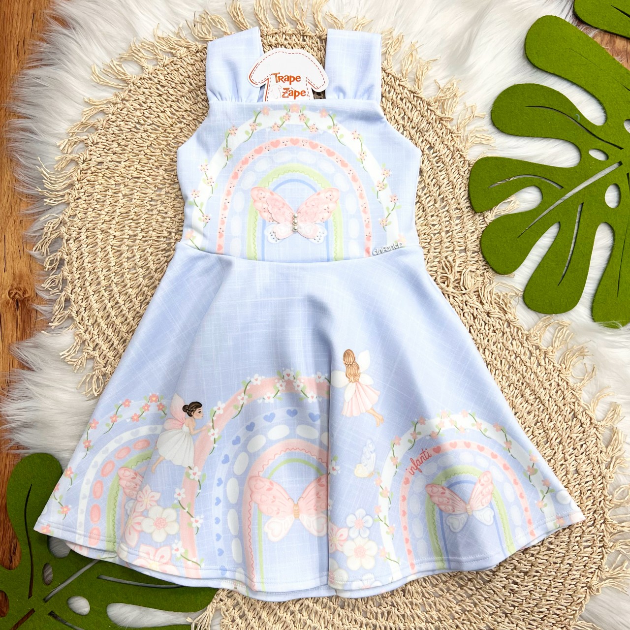 Vestido Borboletinhas - Azul Bebê